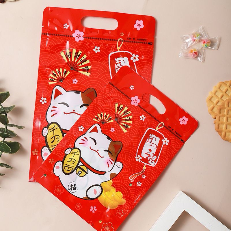 

ZIPLOCK BAG COOKIES BAG IMLEK RED HOKI CAT