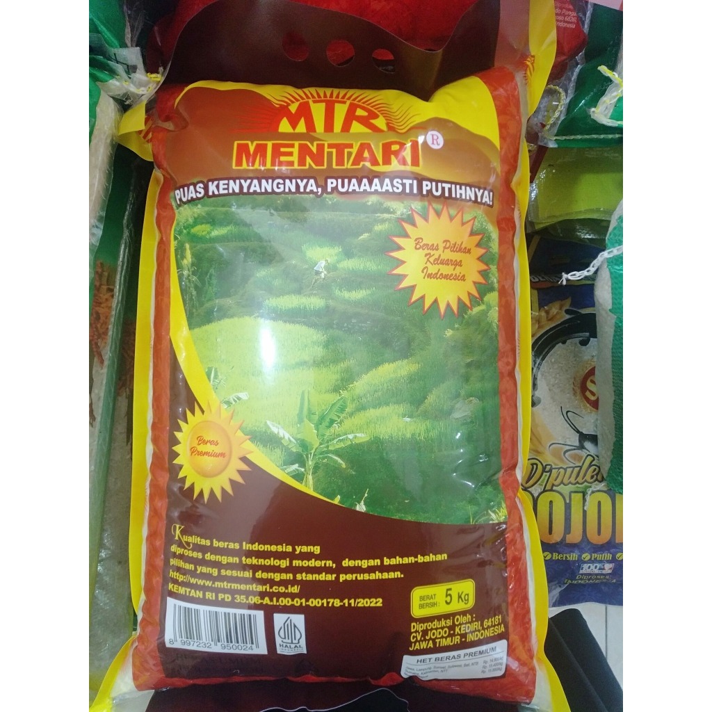 

BERAS MENTARI 5Kg - BERAS PREMIUM , PUNEL , PUTIH dan ENAK ( JAWA TIMUR )