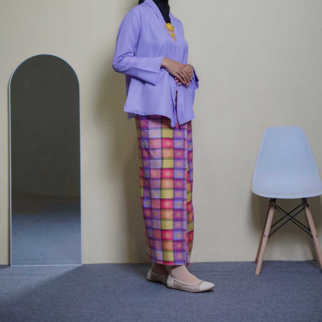 Sarung Batik Cirebonan Dua Daun Cap Cent Motif Songket | Sarung Cewek Wanita Perempuan Santri Santri