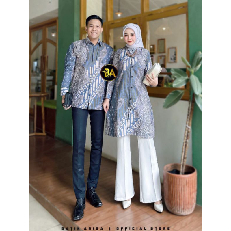 Batik Tunik Couple Modern // Set Pakaian Couple // Kemeja Batik Pria Premium // Baju Batik Couple //
