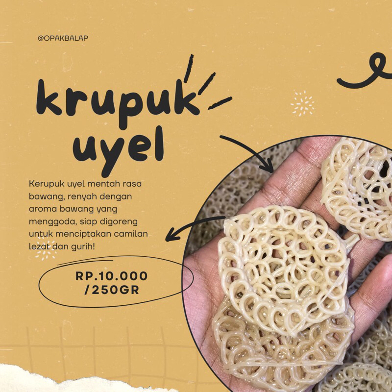 

Krupuk Uyel / Krupuk Mentah Rasa Bawang