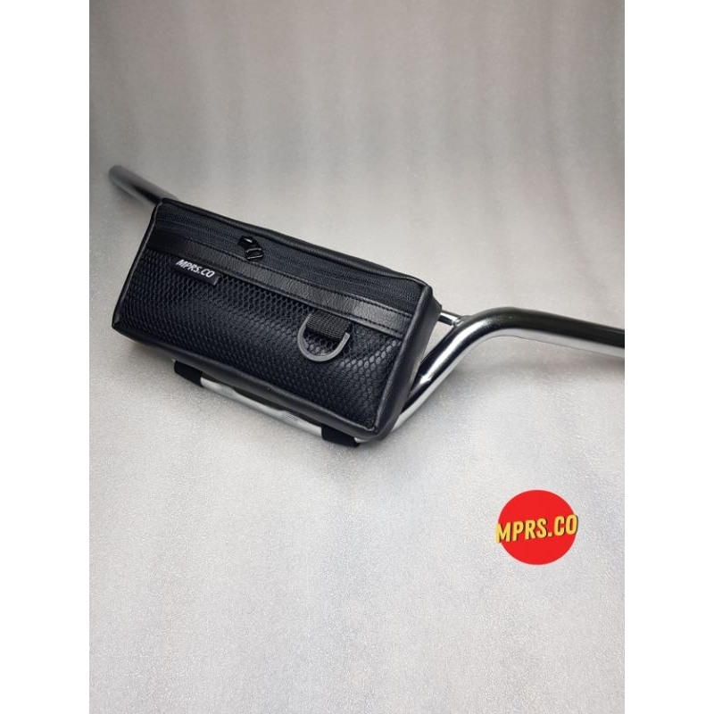 Tas stang semua motor bahan kulit , handlebar bag , tas trail adventure enduro menggunakan kulit pre