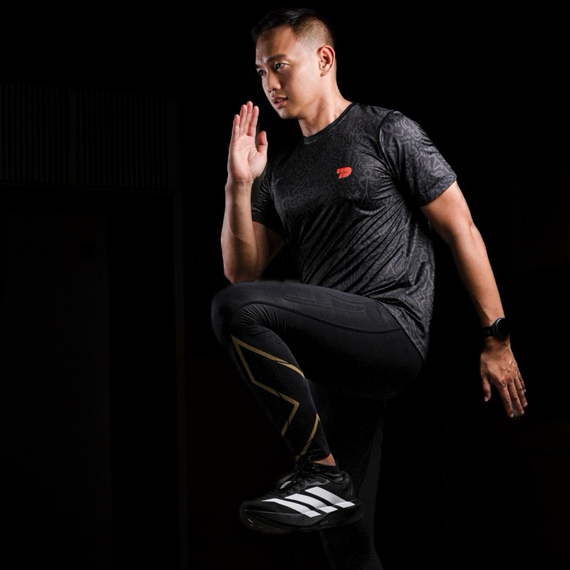 Duos doodle art running jersey black