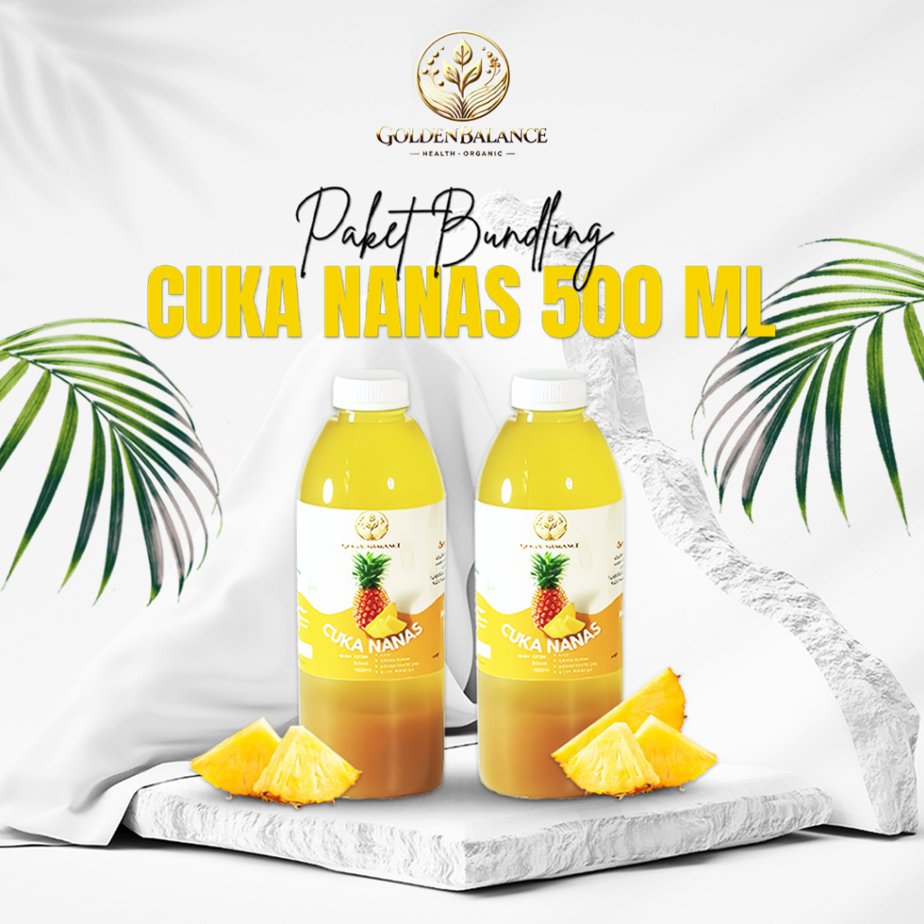 

[BUNDLING 2 PCS] Golden Balance - Cuka Nanas Original With Mother 500ml Pineapple Vinegar Murni Asli