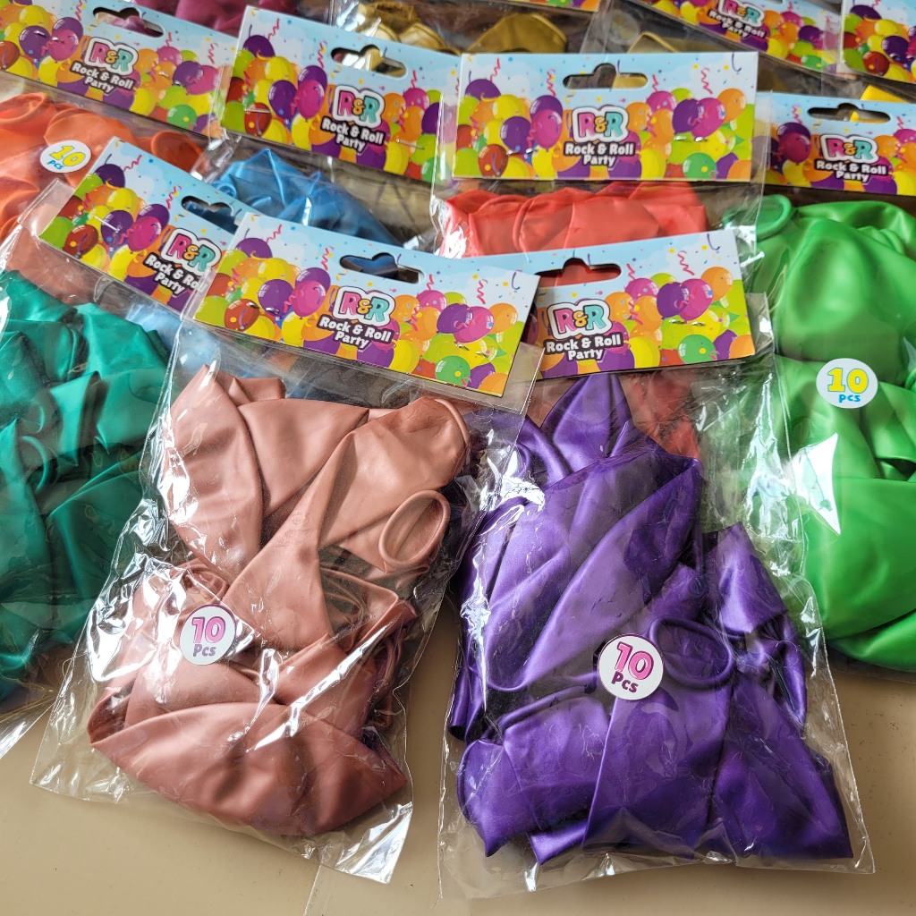 SDG1 ISI 5PCS 10PCS 20PCS BALON KEMASAN LATEX METALIK TEBAL 12INCH BALON ULANG TAHUN BUNGKUSAN Tebal
