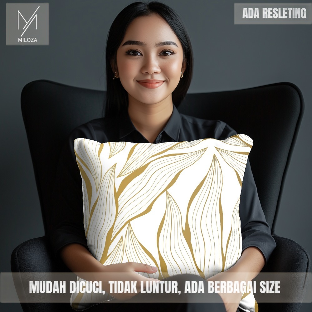 Sarung Bantal Sofa Motif Mewah Abstrak LV 6 - Tebal Kualitas Premium Full Printing Anti Luntur