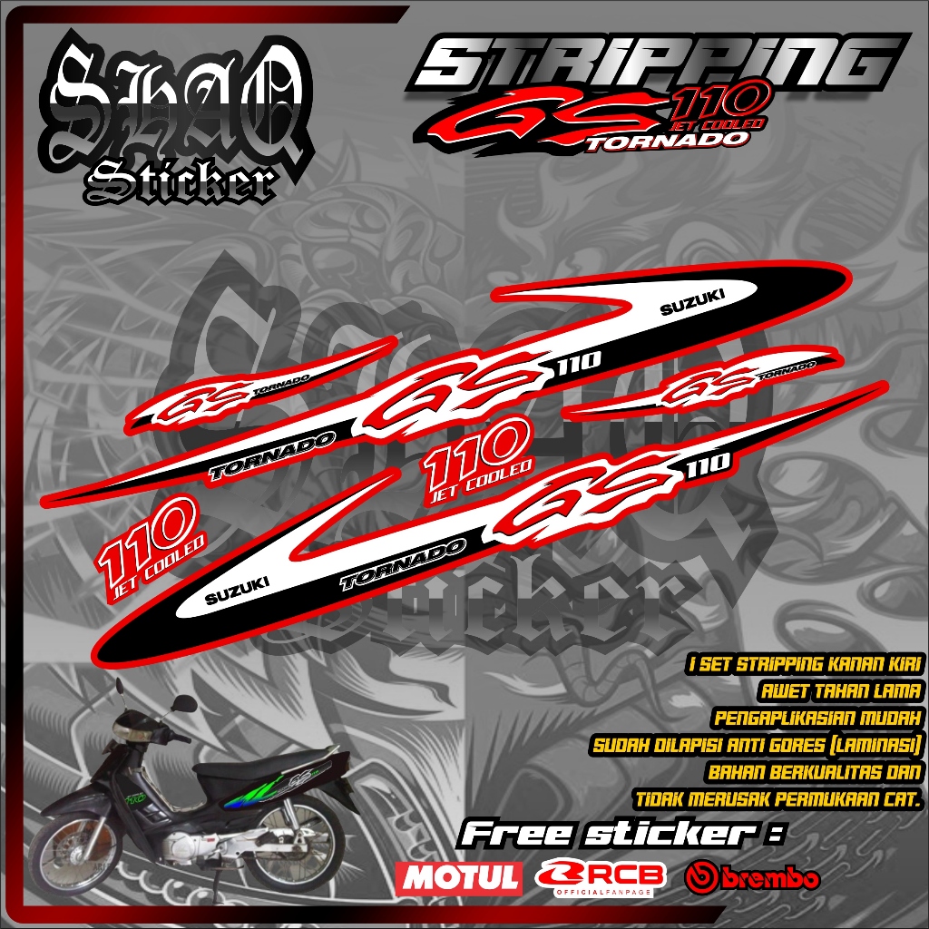 STRIPING STIKER TORNADO GS - STRIPPING GS TORNADO MOTIF KEREN TERLARIS