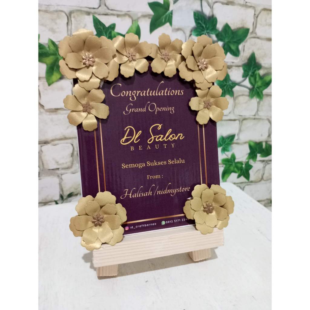 Karang Bunga Papan Bunga Mini Souvenir Papan Ucapan Bunga