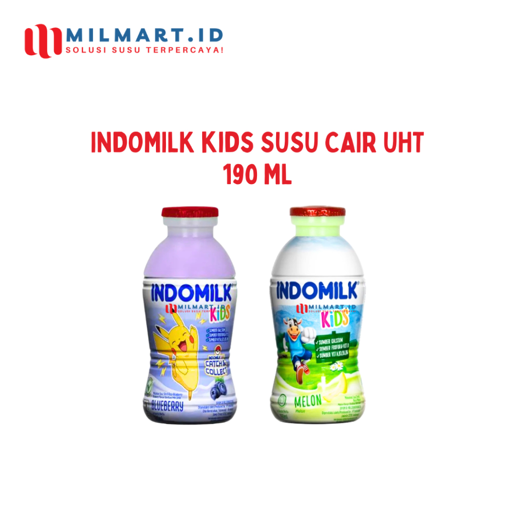 

INDOMILK KIDS SUSU UHT 190ML RASA MELON/BLUEBERRY SUSU CAIR ANAK