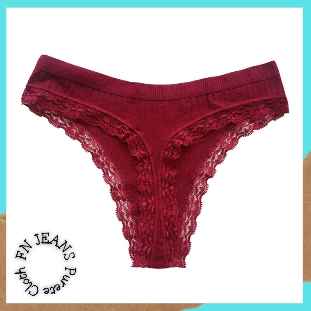 Celana Dalam Wanita Katun Premium Kolor CD Cewek Sexy Thong Renda PDW 25