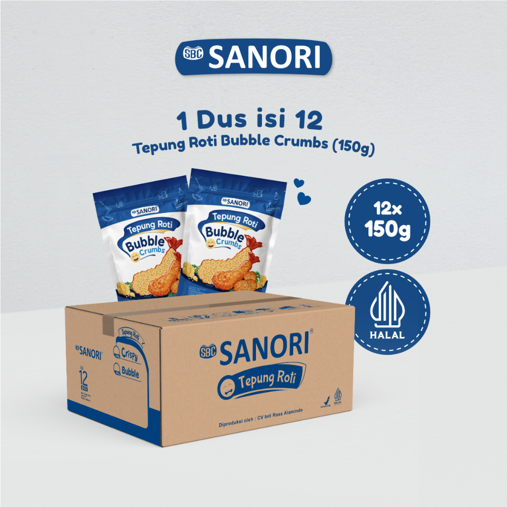 

SBC SANORI - Tepung Roti Bubble Crumbs Kardus isi 12 Pouch 150gr