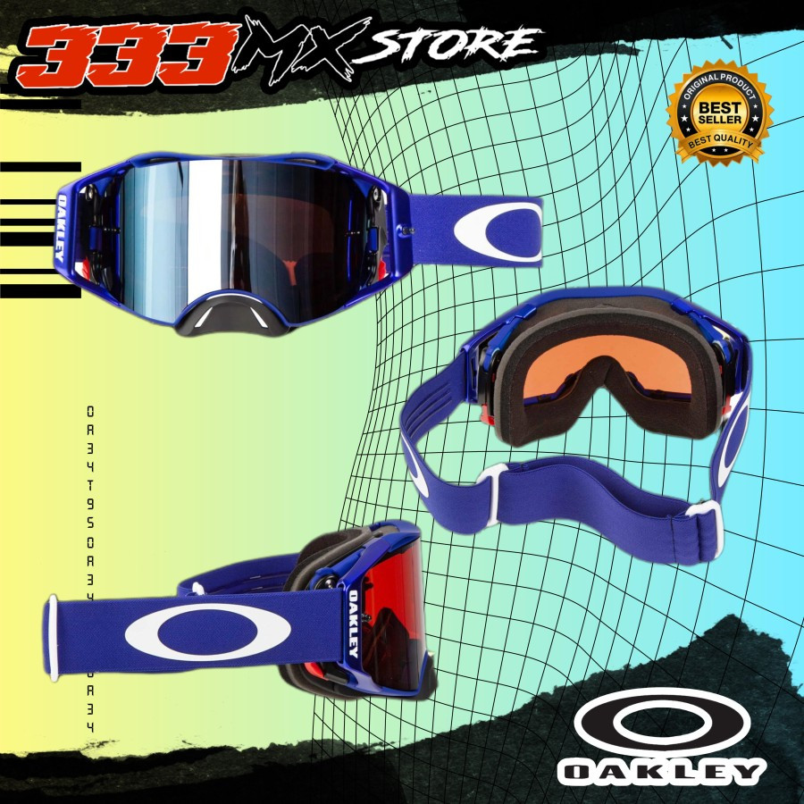 GOGGLE OAKLEY AIRBRAKE MX MOTO BLUE PRIZM SAPPHIRE GOGGLE CROSS TRAIL - DP