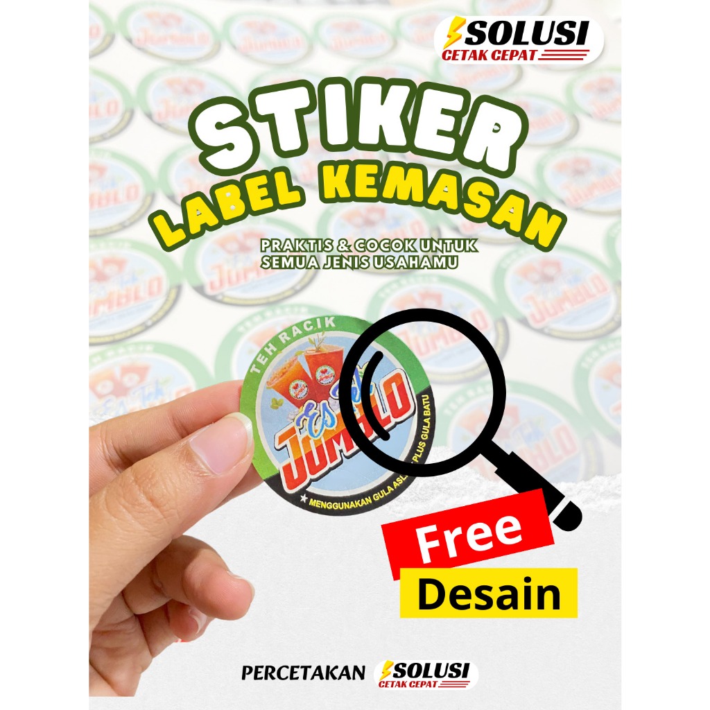 

PROMO 500 PCS STIKER LABEL KEMASAN FREE DESAIN DAN CUTTING