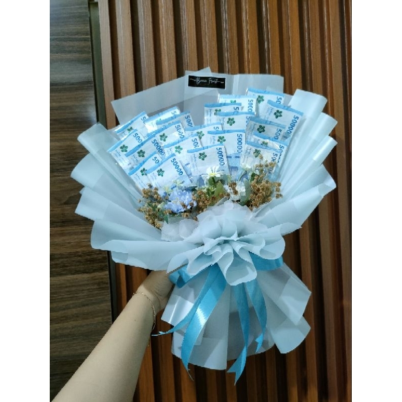 buket uang asli bunga artificial snack uang wisuda ulang tahun hari ibu