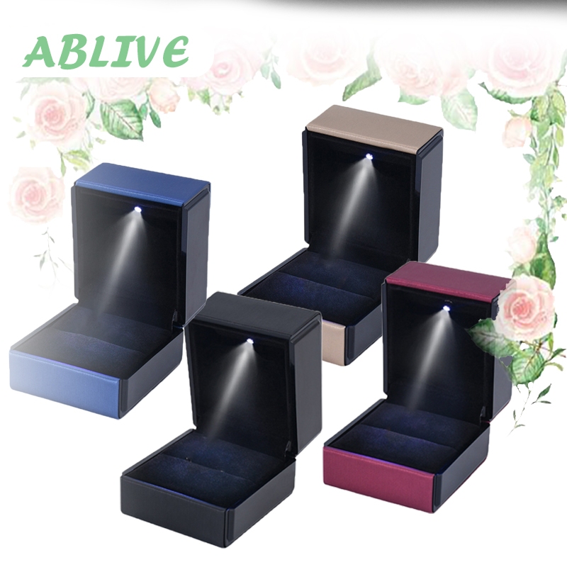 Kotak Cincin Led Box Cincin Lamaran Dan Lampu LED Kotak Cincin Couple Kotak Perhiasan LED Ring Box