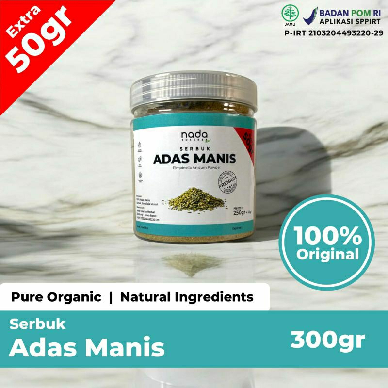 

ADAS MANIS Serbuk Bubuk 50gr, 100gr, 250gr Botol Jar Herbal Batuk Premium | Pimpinella Anisum Powder