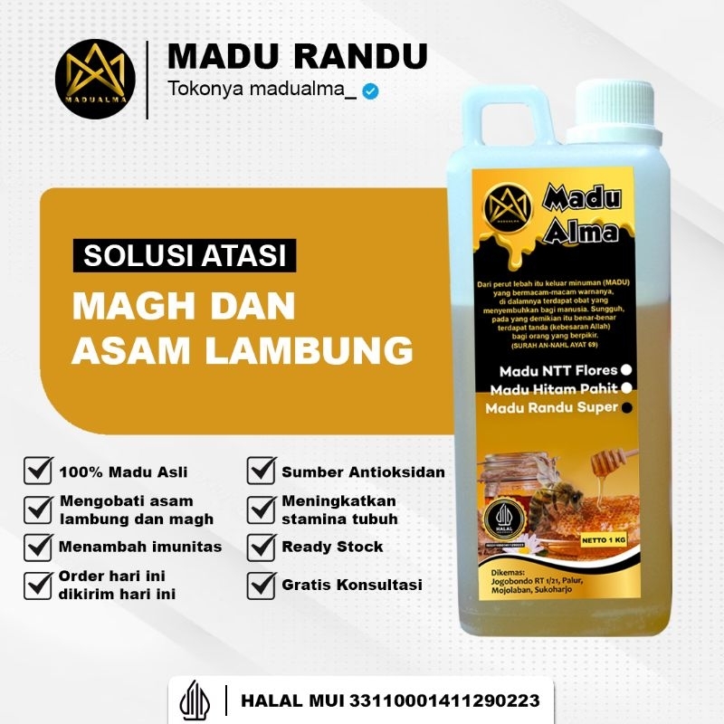 

Terlarisss!!! Madu Asli Murni Alma Grade A Variant Nektar 100% Alami Pure Natural Raw Honey