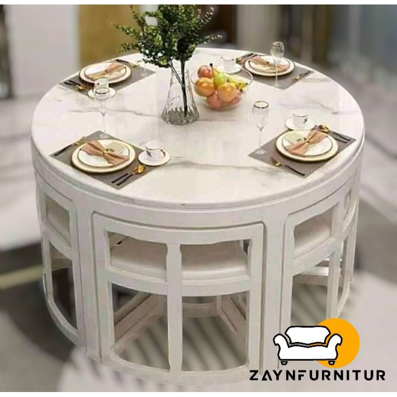 Meja Makan Minimalis kursi 6 Jati Solid Jepara