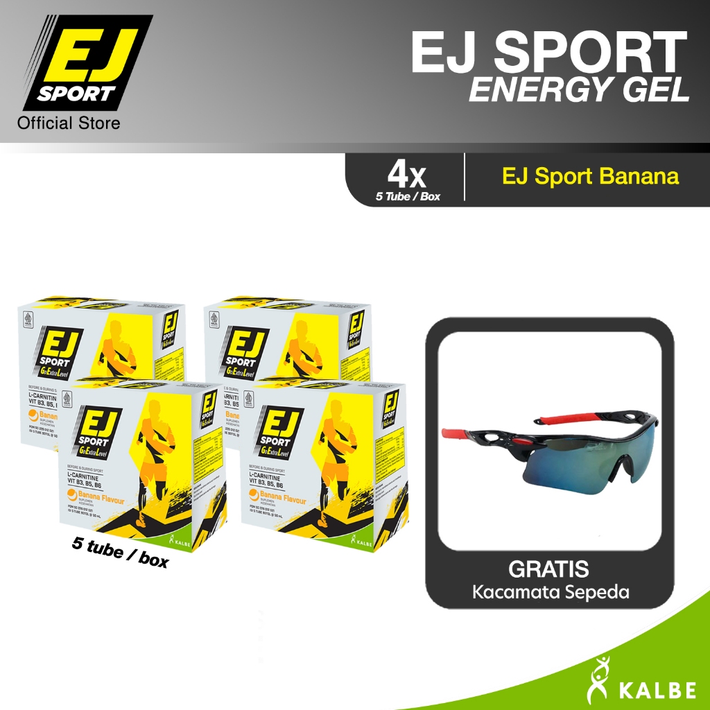 

EJ Sport Banana Enegergy Gel - 4 Pack + Free Kacamata Sepeda