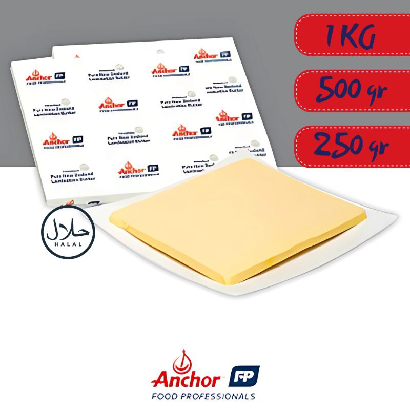 

1KG ANCHOR UNSALTED BUTTER LAMINATION SHEET DRY FOR PASTRY KORSVET 82% MENTEGA PREMIUM UNTUK CROISSANT BOLEN