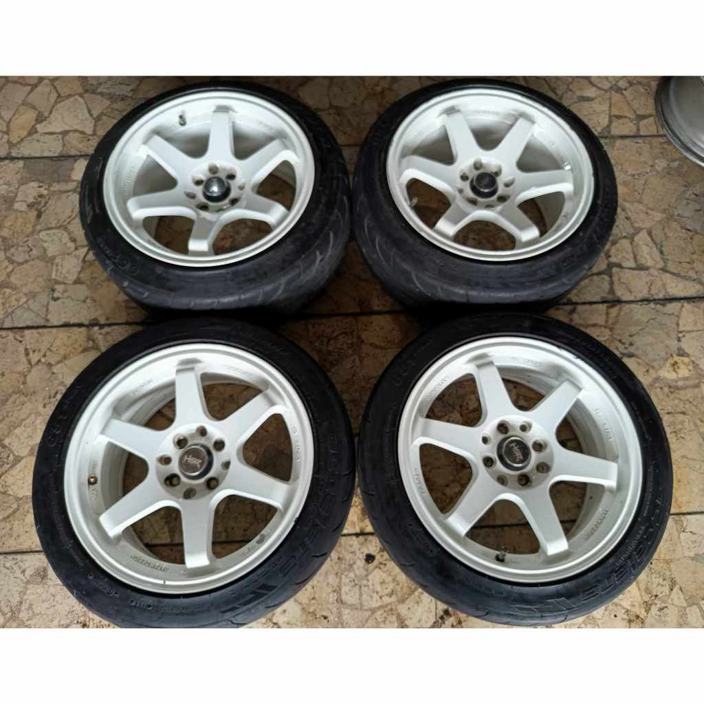 velg second hsr te37 ring 16x7/8,5 pcd 4x100/114 et40/35+ban acccelera 651 sport 195/50(2pcs)