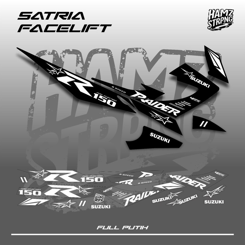 Striping Transparan Satria Facelift list Simpel Bintang Raider 150