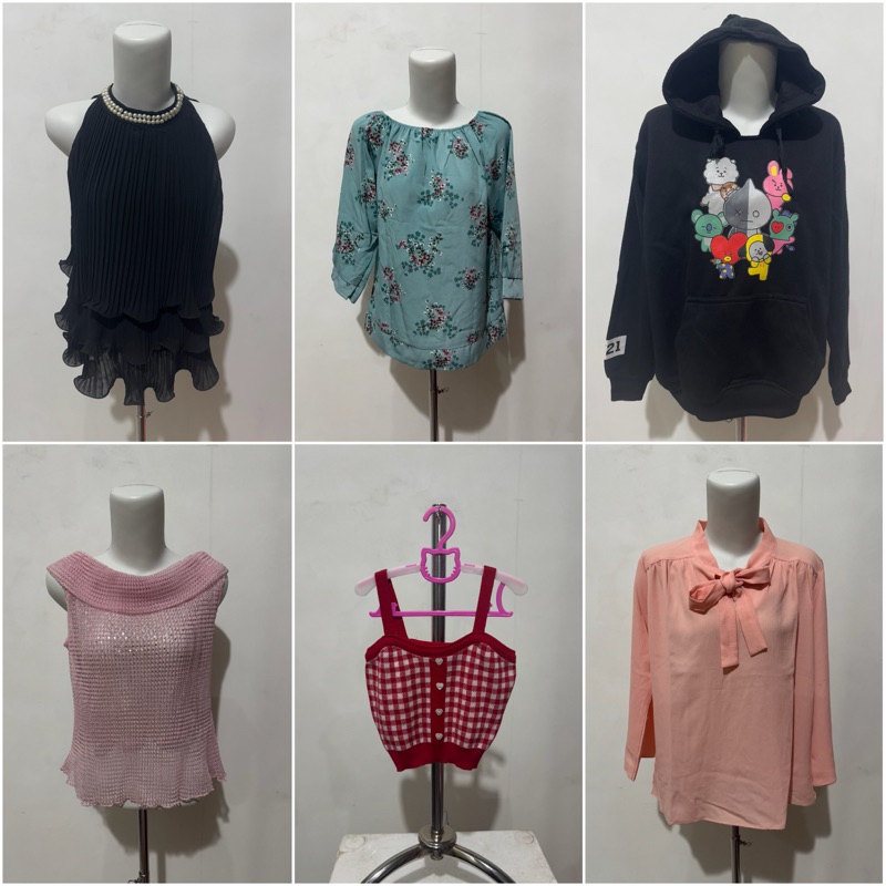 preloved baju wanita dewasa kaos hoodie bt21 atasan crop top outer