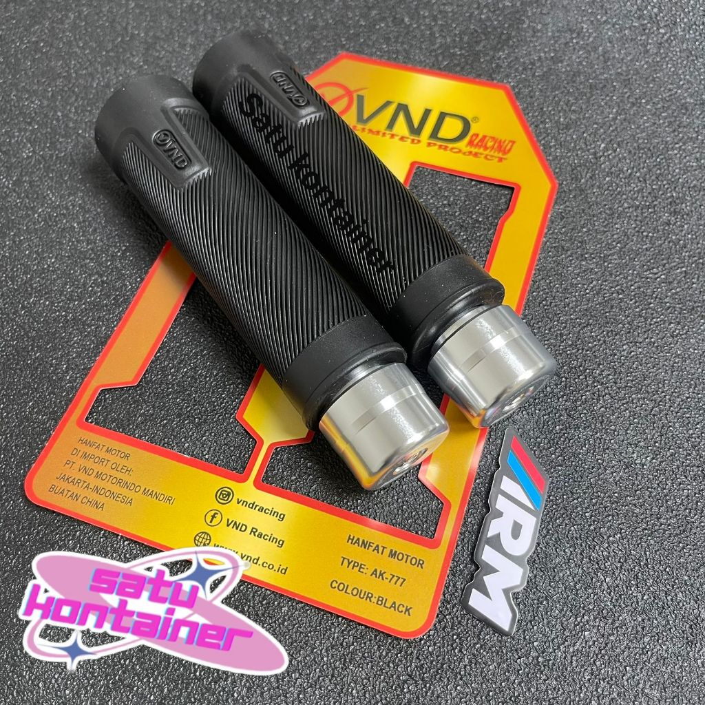 VND ORIGINAL HANDGRIP AK777 HITAM + JALU STANG CNC  / UNIVERSAL