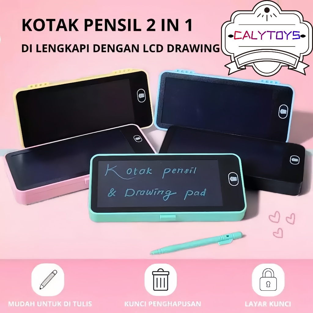 

Tempat Alat Tulis Drawing Box Kotak Pensil Dan Papan Coret Kreatif Anak Dengan Digital Pad Edukasi