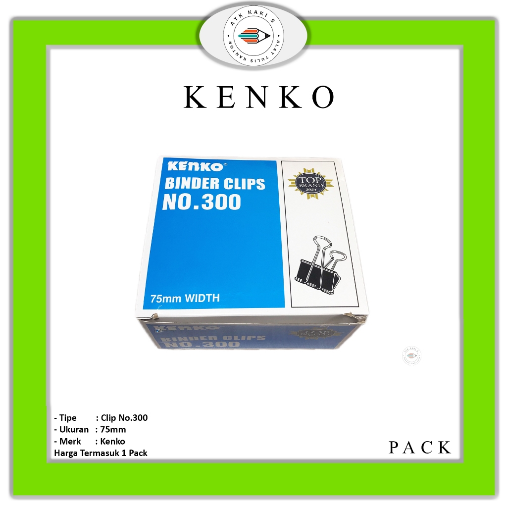 

KENKO - Binder Clips No.300 - Penjepit Kertas - Pack