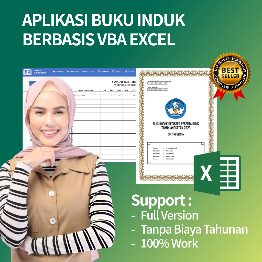 Aplikasi Buku Induk Excel VBA Best Seller