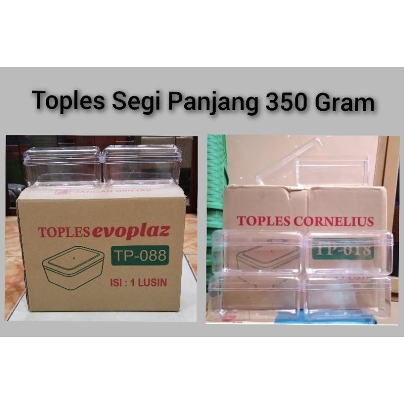 Toples Kue Kering Nastar Cornelius Persegi Panjang 350 Gram / Toples Cornelius Segi Kotak TP-018 / T