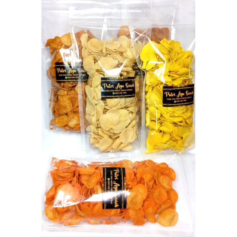 

Moring Molring keripik Original pedas manis asin gurih kemasan pouch 100g