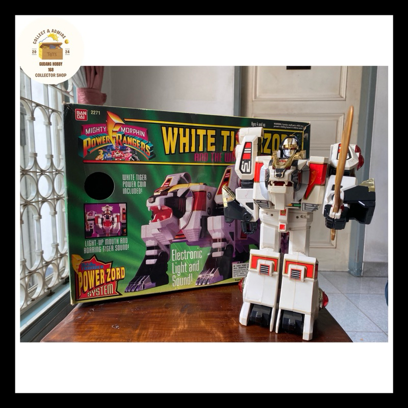 White Tiger Zord and White Ranger Bandai 1993