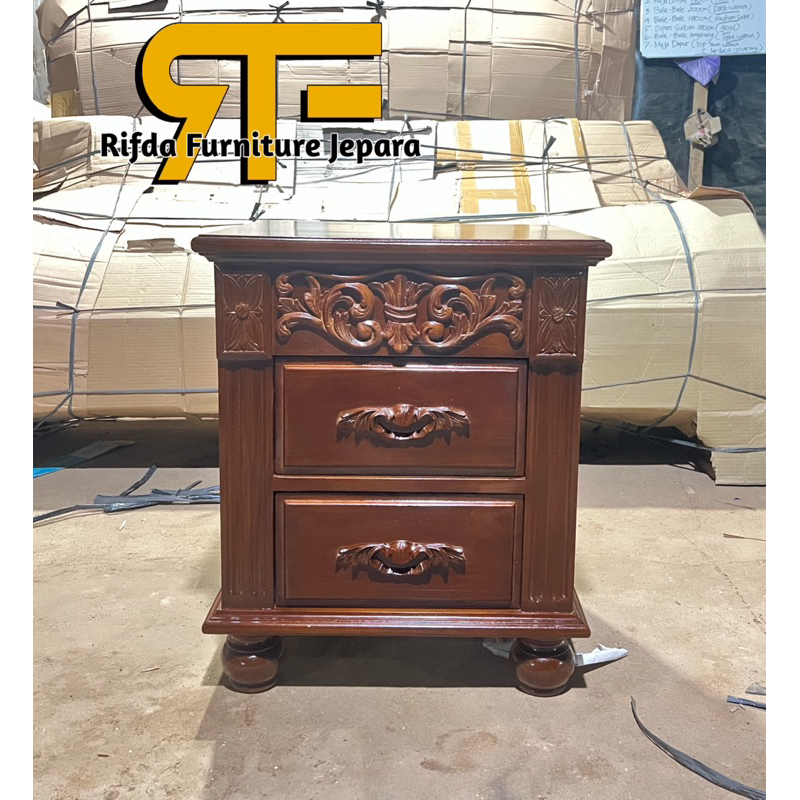 REAL PICT  Nakas Jati Ukir Gelung ( Nakas Jati Laci 2, Maja Nakas Ukir, Nakas Murah )