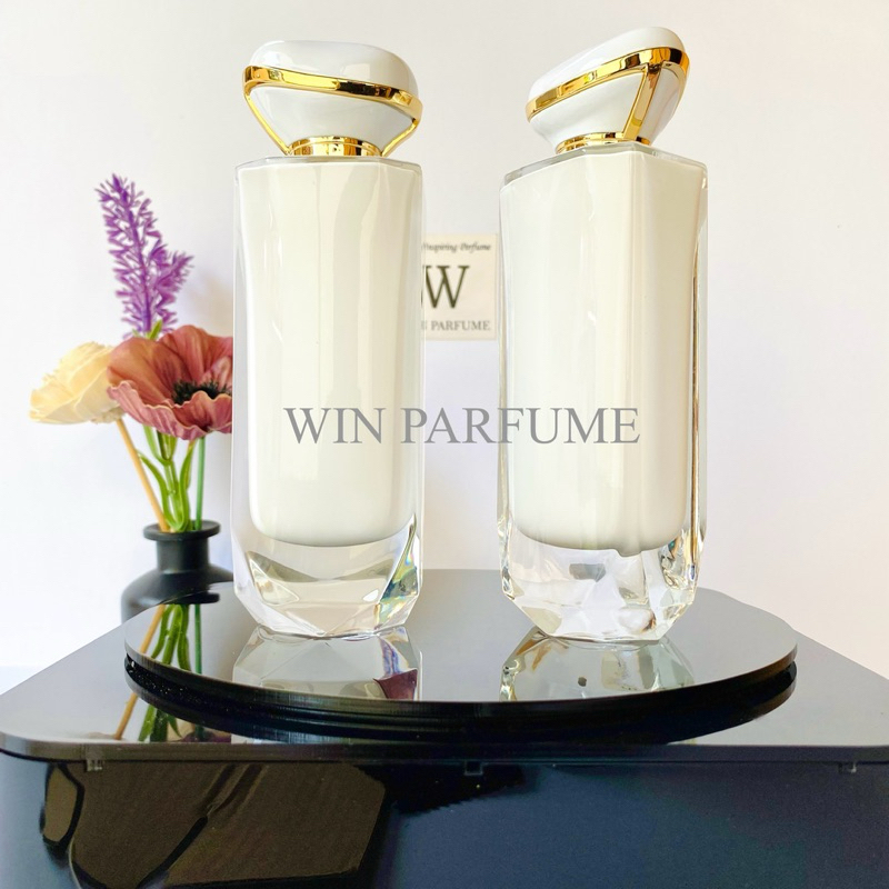 PRIVE COLLECTION Botol Parfume Mewah 100ml King White Semi Press With PREMIUM SPRAYER CONTINUOUS Tut