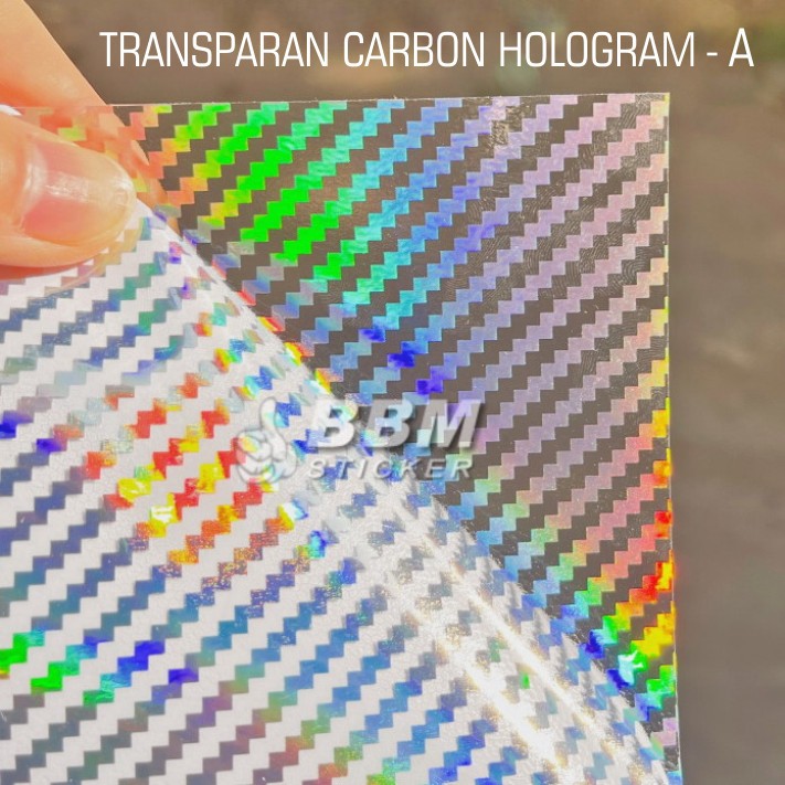 Skotlet-Stiker Hologram Transparan Carbon untuk Motor