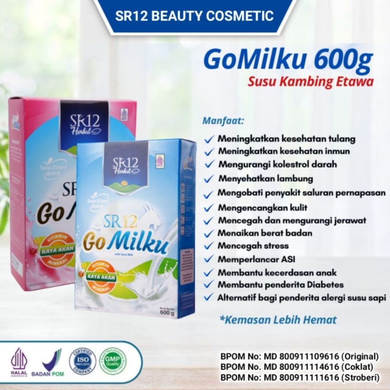 

Go Milku SR12 600g - Susu Kambing Etawa Premium Untuk Kesehatan Tulang Dan Sendi - Susu Penggemuk Badan
