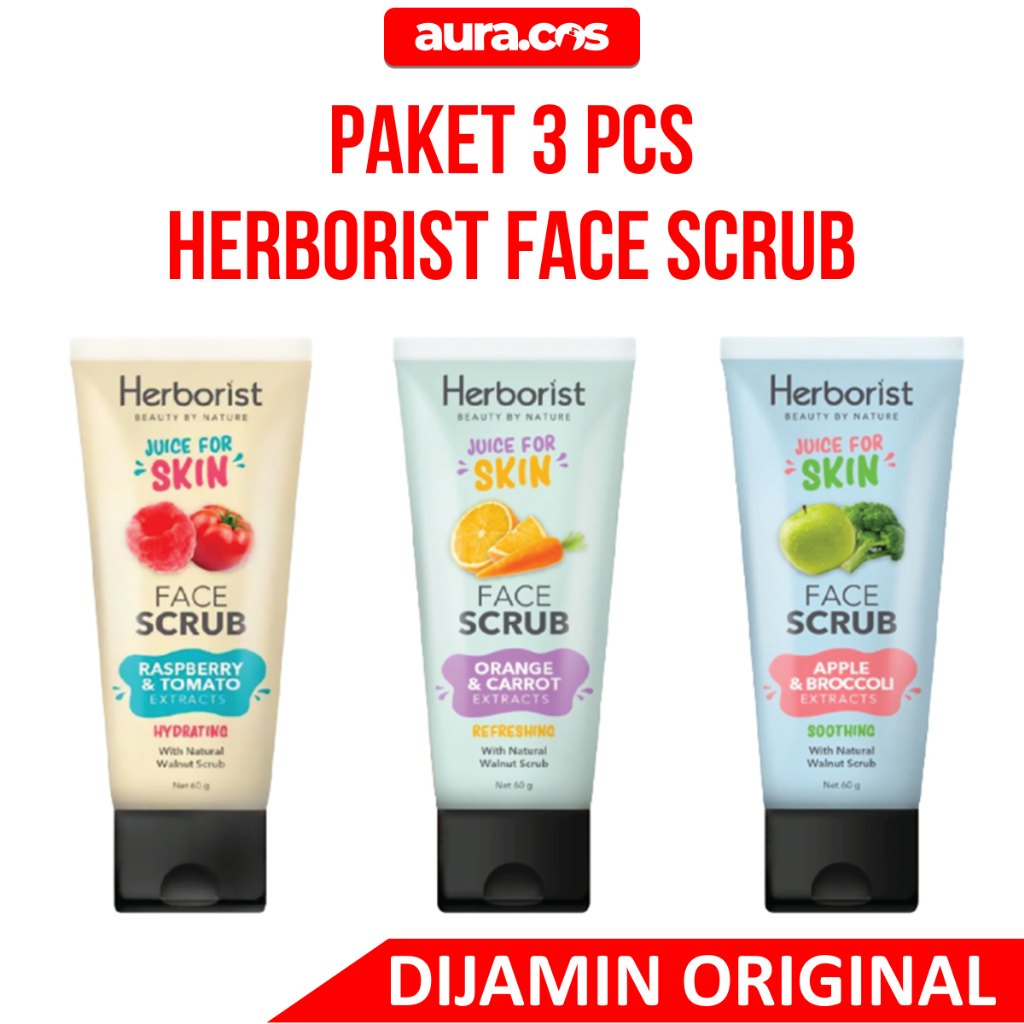 PAKET 3 PCS HERBORIST FACE SCRUB 60GR