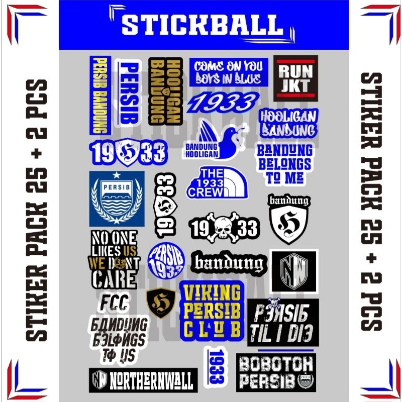 

25 pcs STIKER PACK PERSIB BANDUNG, VIKING, BOBOTOH