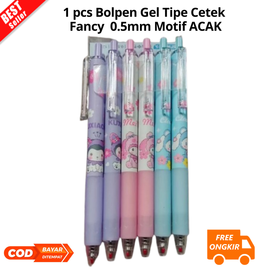 

[JIB] BAYAR DI TEMPAT 1 pcs Pulpen pen pena Bolpen Gel Tipe Cetek Fancy 0.5mm(minimal 6pc)/Pulpen/Pen Jel/Balpen Jel/Ballpoint