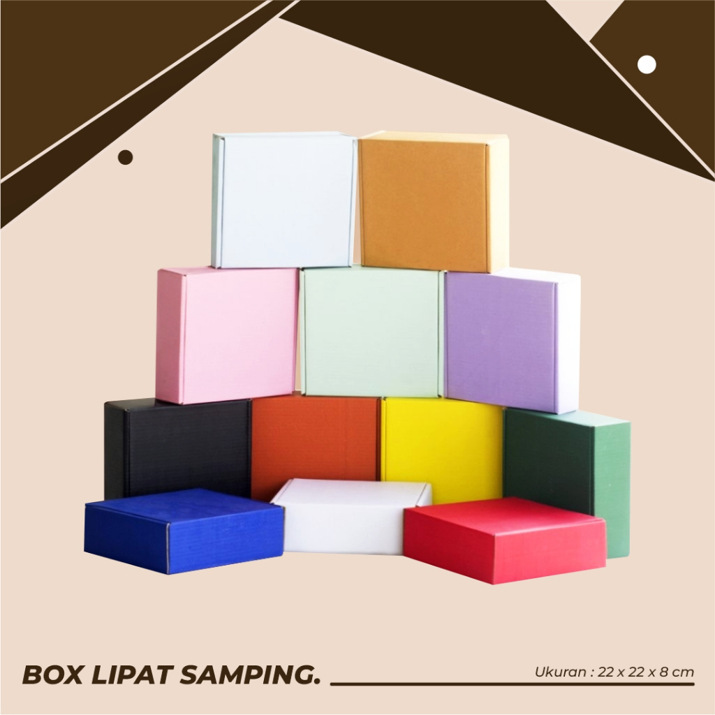 

BOX/KARDUS LIPAT SAMPING 22 x 22 x 8cm - CustomBox/Karton/Gift/CustomPrinting/Polos/Hampers/Souvenir