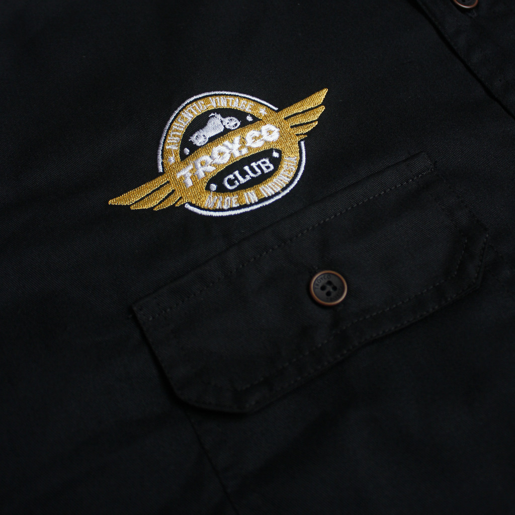 Troy Company Workshirt Workwear Engineers Black Dore Gufo - Kemeja Workshirt Pria Hitam WSD 2896