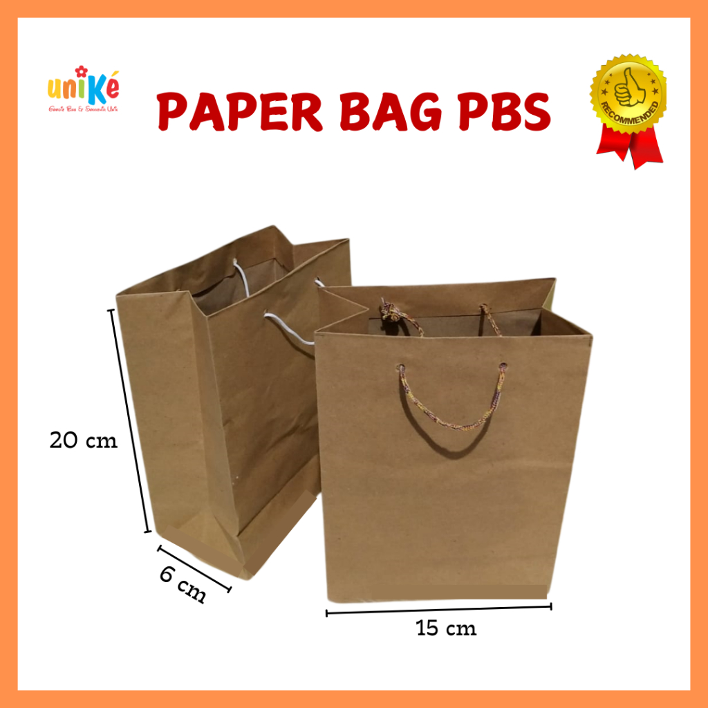 

PBS 15x8x20 Paper Bag Coklat Polos Tas Kertas Goodie Bag Tas Souvenir Gift Bag Bingkisan Ultah Anak