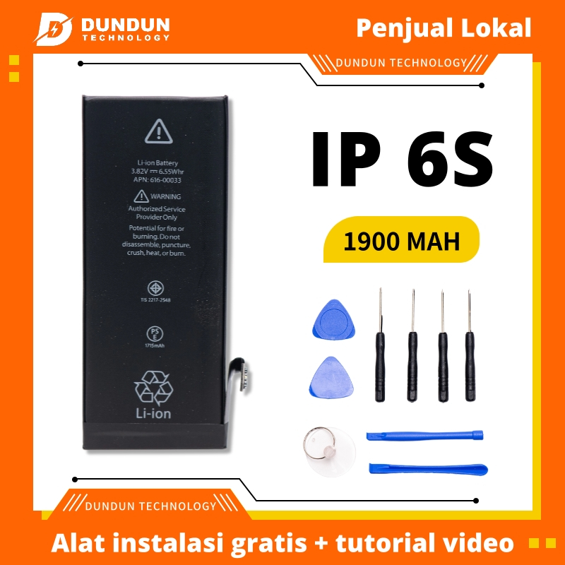 iPhone 6S Battery 100% Original Baterai 1900mAh High Capacity 2 IC for Easy Replace