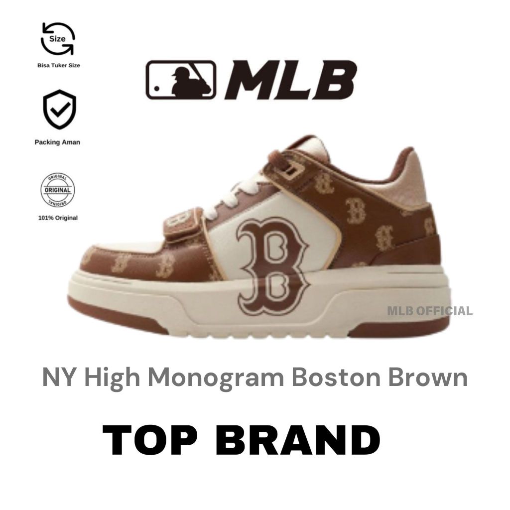 MLB Chunky Liner High Monogram Boston Brown