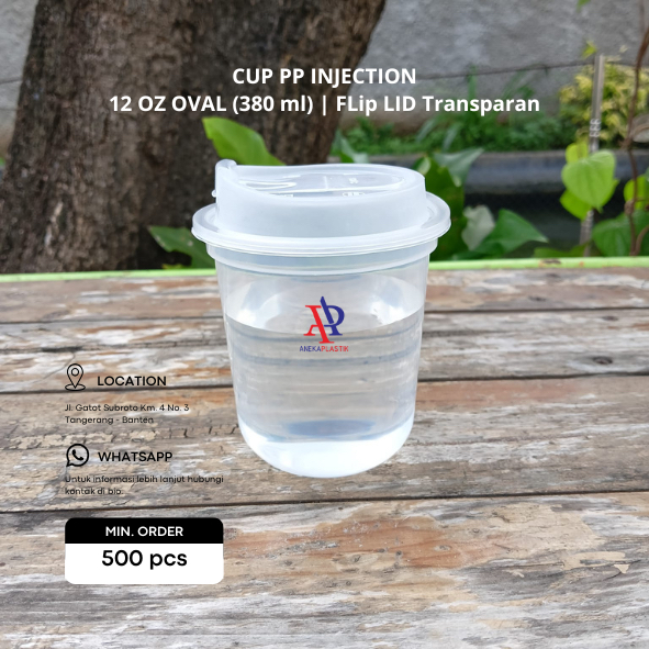 [500 PCS] CUP INJECTION 12 OZ OVAL (380 ML)