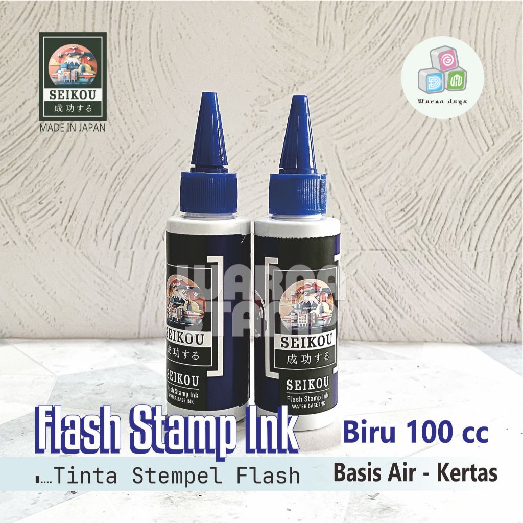 

TINTA STEMPEL FLASH IMPORT SEIKOU 100 CC / WARNA BIRU BLUE / BASIC KERTAS SAJA