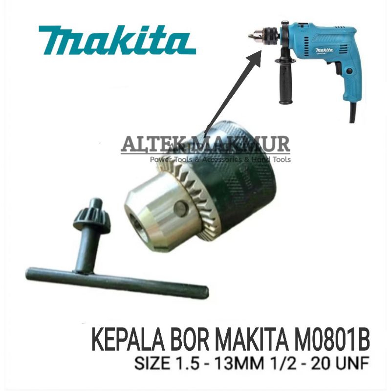 SPAREPART MAKITA M0801B KEPALA MESIN BOR DRAT 13MM DRILL CHUCK MUR 13 MM M0801 / KEPALA BOR MUR DRAT
