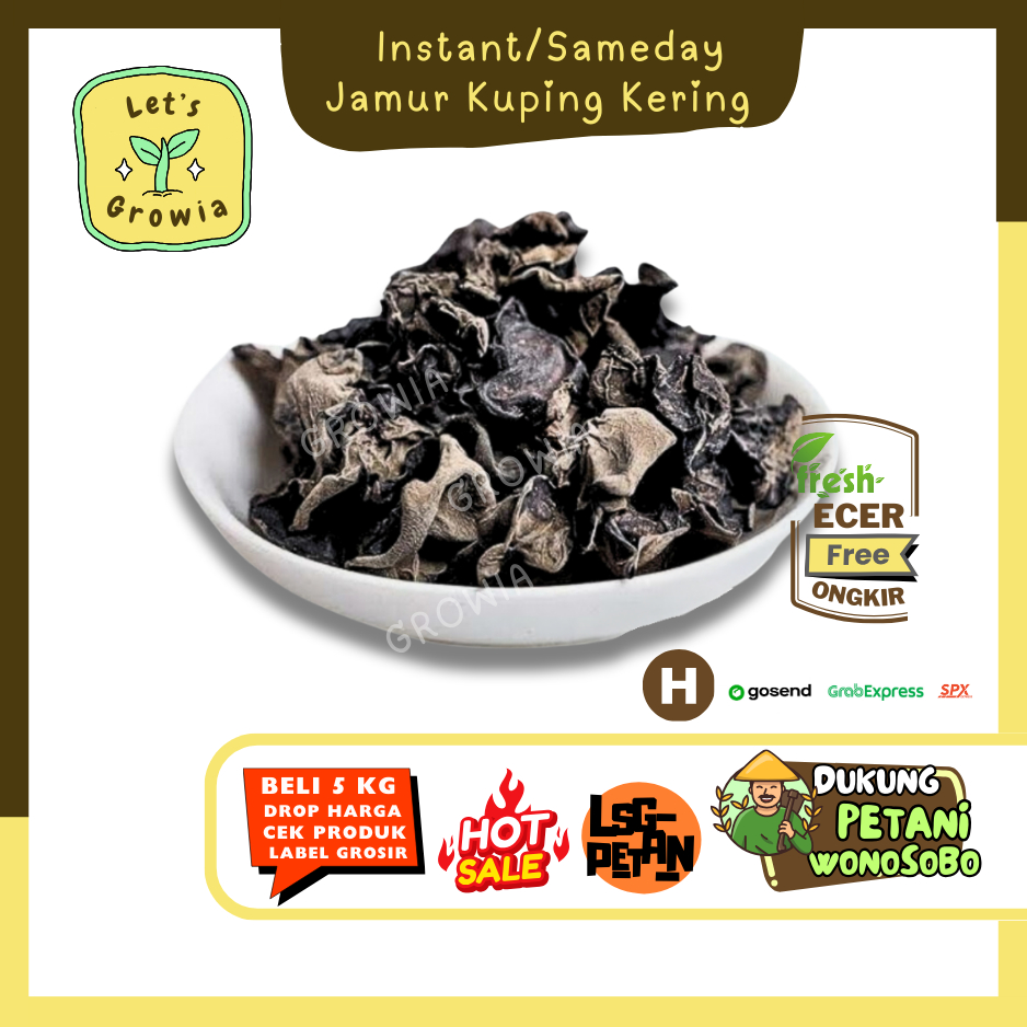 

Growia ||Jamur Kuping Kering -- Hasil Petani Langsung Ecer Sayur Gunung (H)